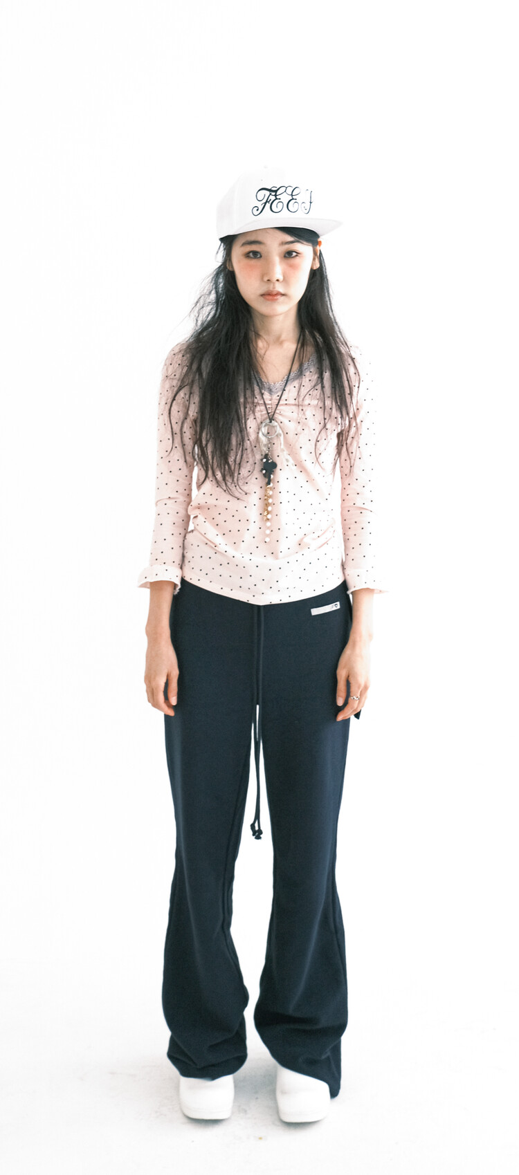 11차☆[F.E.E.S] mini heart lace top (light pink)