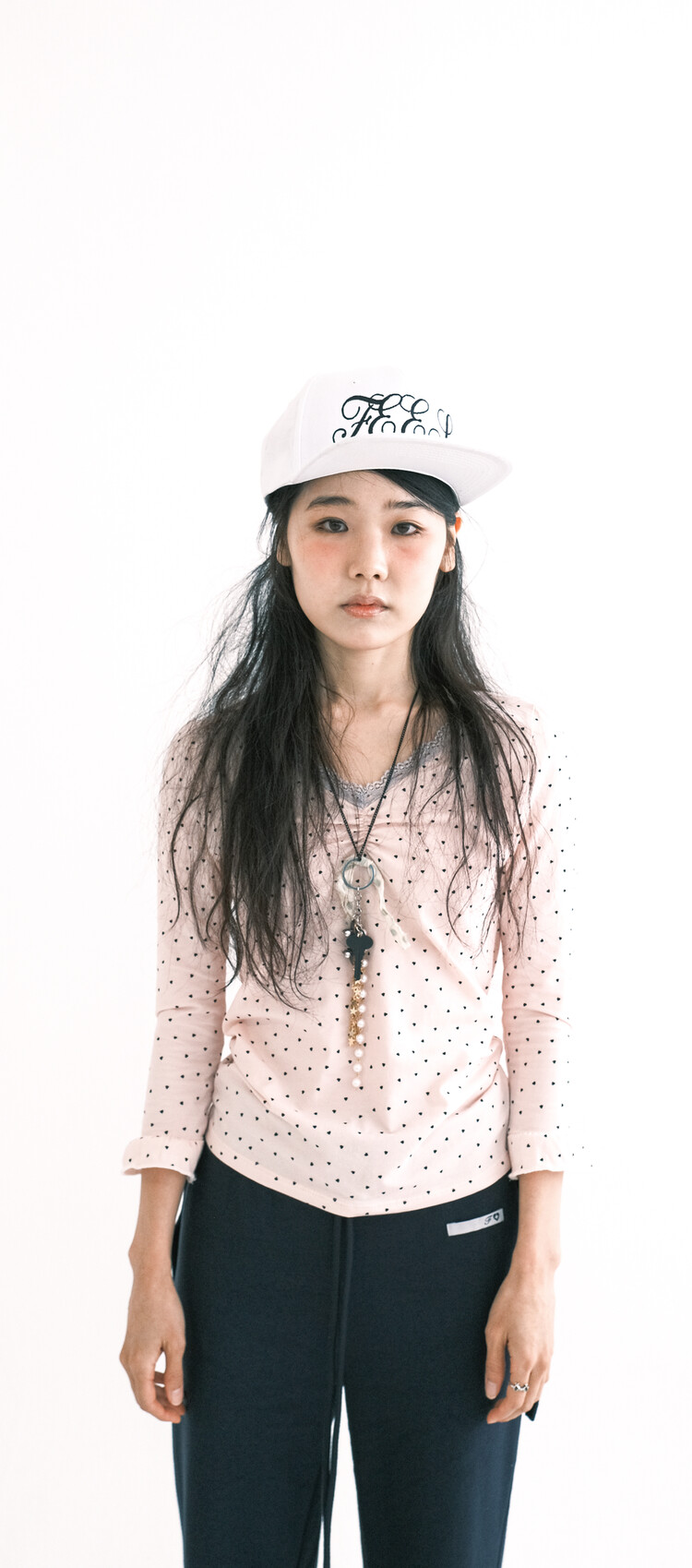 11차☆[F.E.E.S] mini heart lace top (light pink)