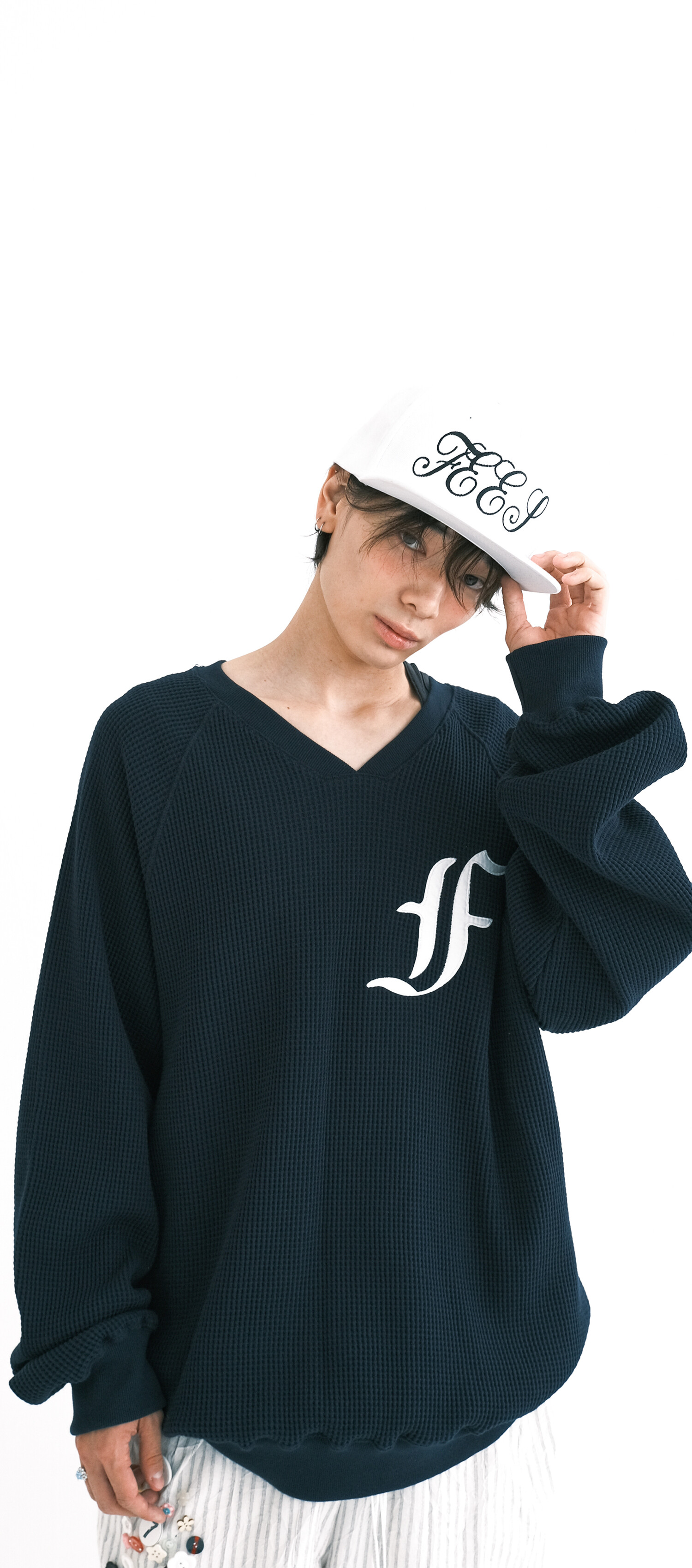 トップス shop faerie waffle boxy MTM (navy) 27차☆[F.E.E.S] waffle boxy MTM (navy)