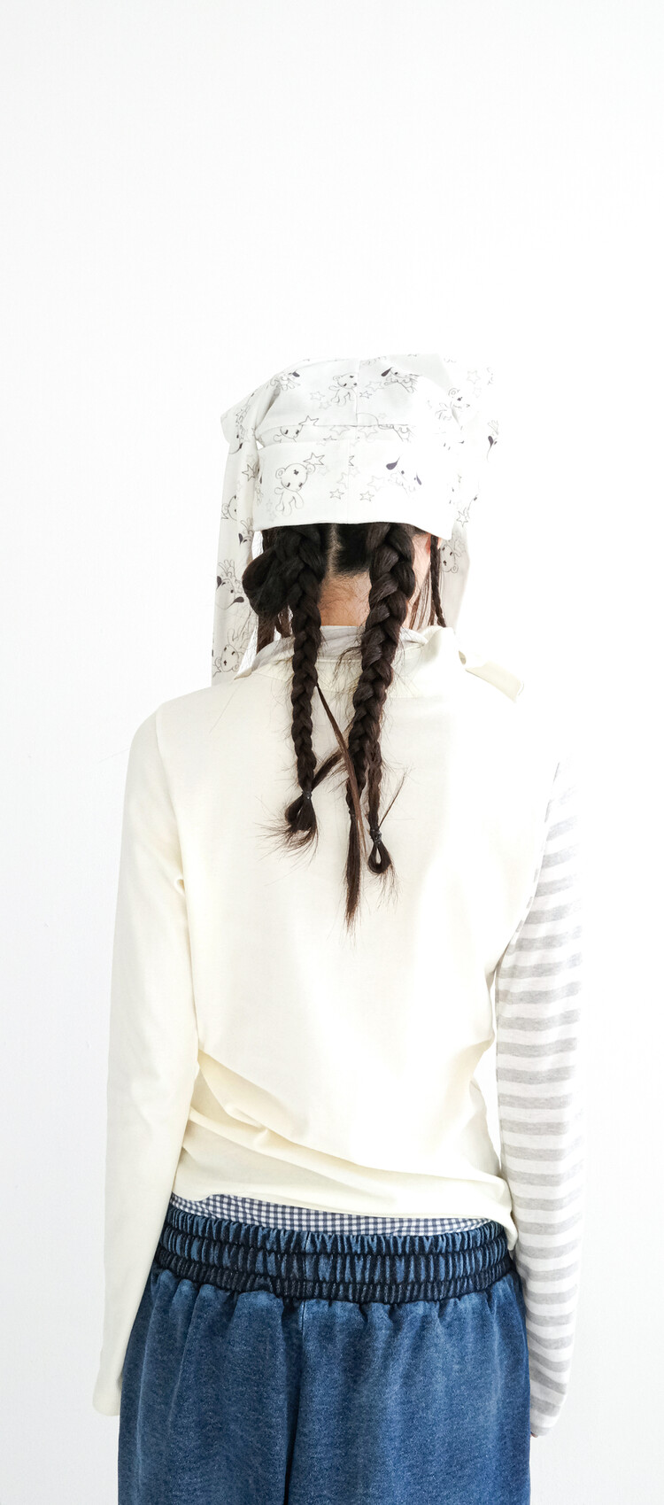 4차☆[fa.er.ie] petit scarf stripe turtleneck (ivory)