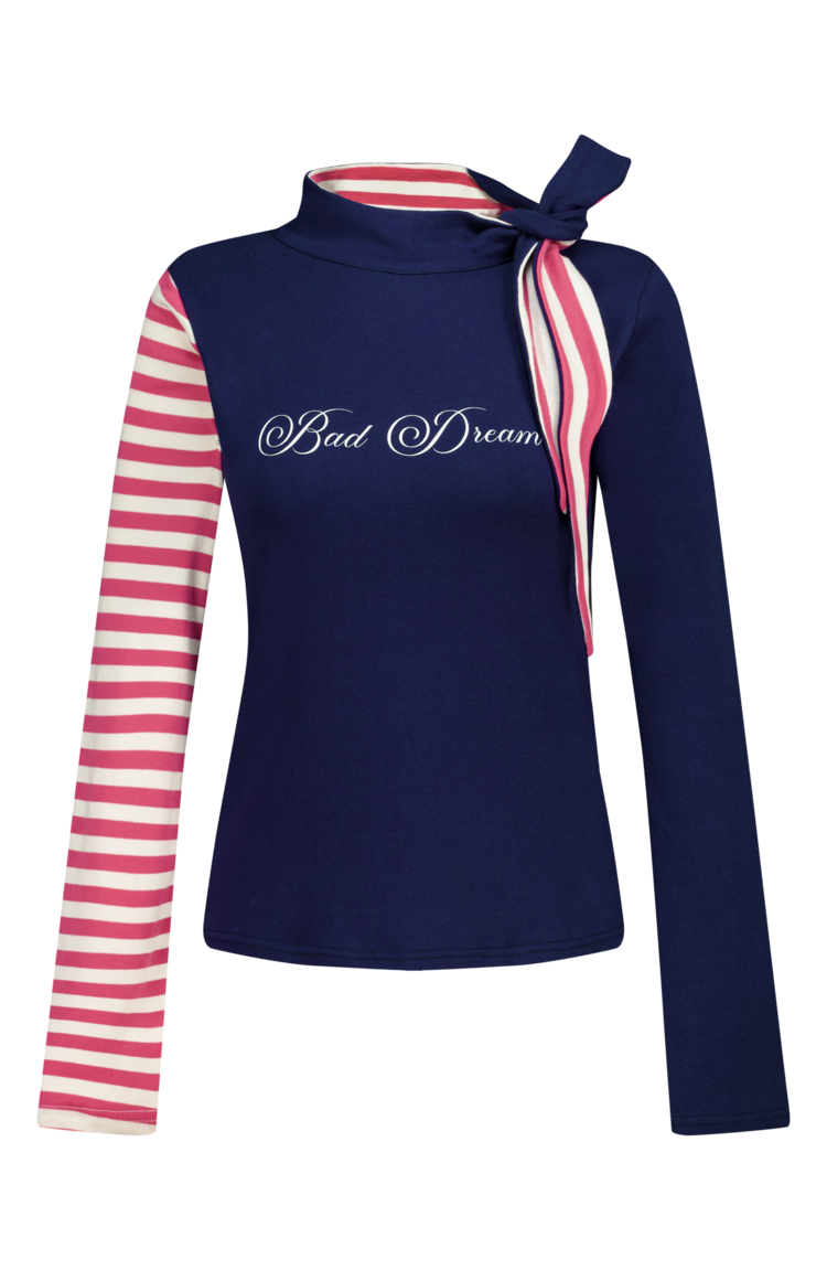 トップス fa.er.ie petit scarf stripe turtleneck fa.er.ie] petit scarf stripe turtleneck (navy)