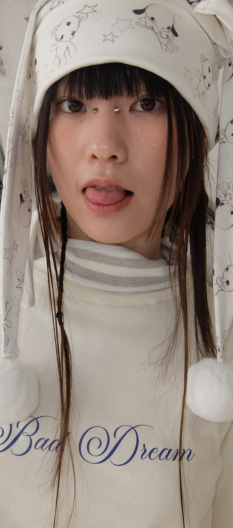 4차☆[fa.er.ie] petit scarf stripe turtleneck (ivory)