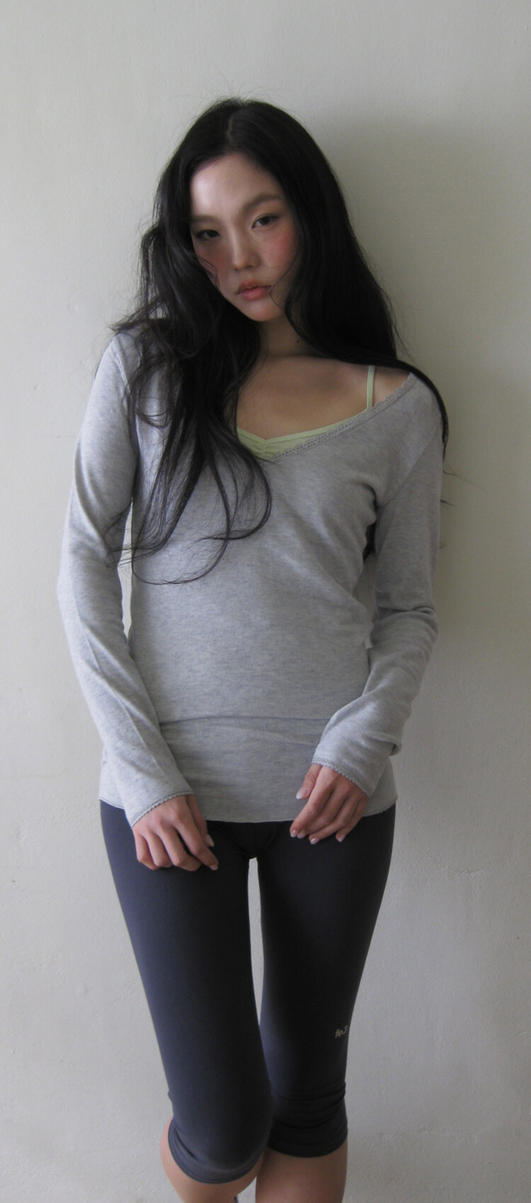 3차☆[fe.3] iris long top (melange grey)