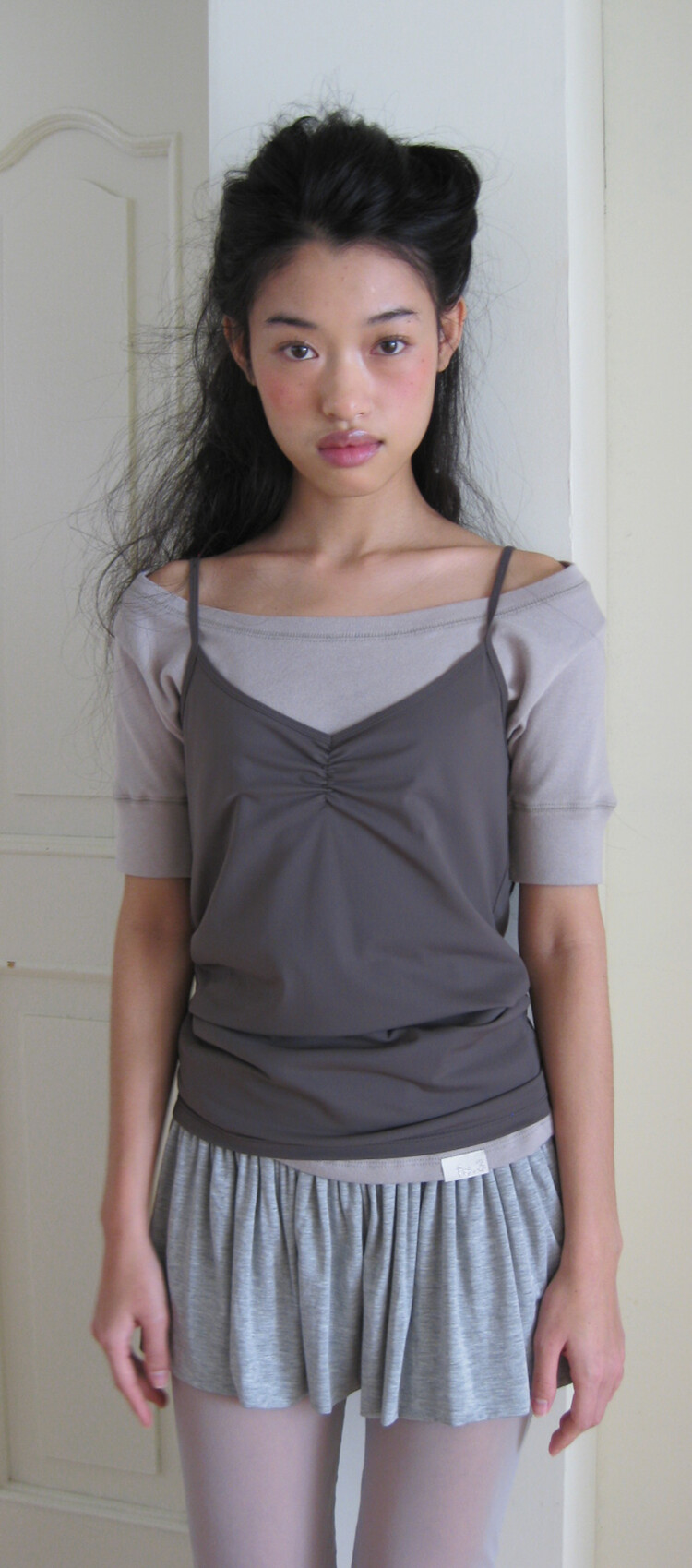 【fa.er.ie】[fe.3] yuzu skirt Grey 6차☆[fe.3] yuzu skirt (melange grey)