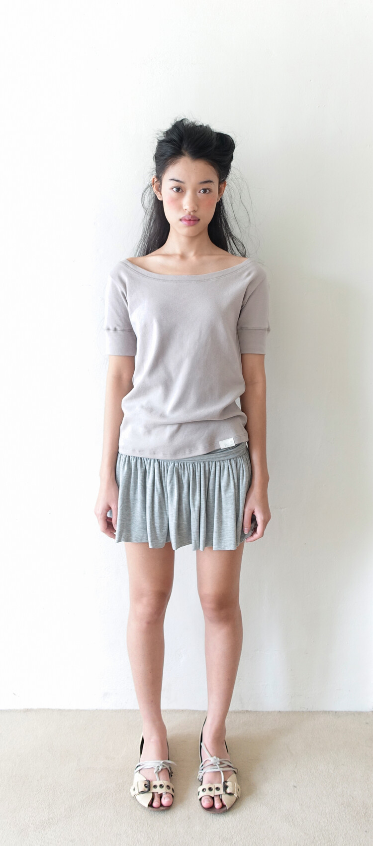 6차☆[fe.3] yuzu skirt (melange grey)