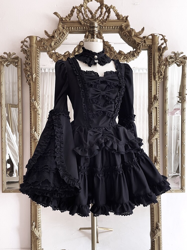 Rococo Princess Dress Set (black rose)