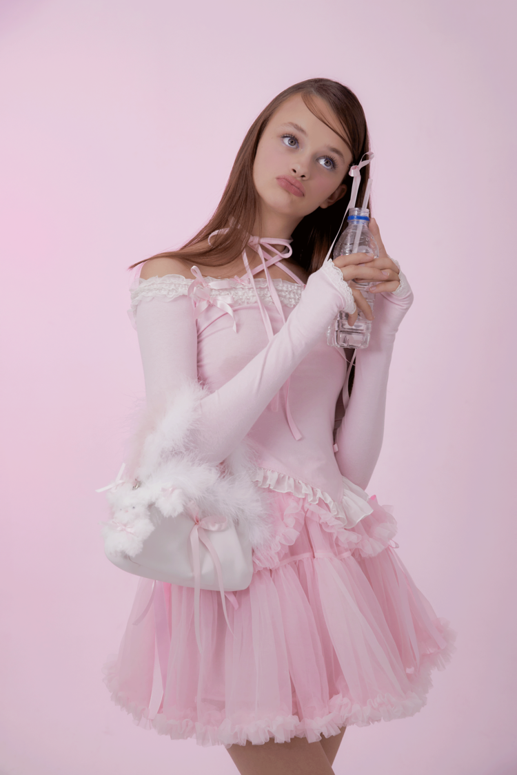 DOLLY HIME OFF-SHOULDER T (babypink)