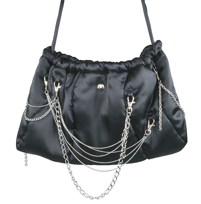 mini black bag with chain