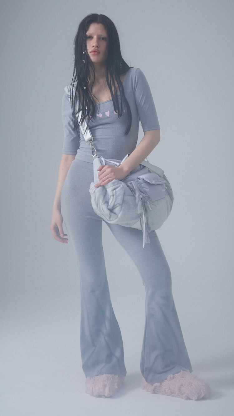 Heart big bag_light gray
