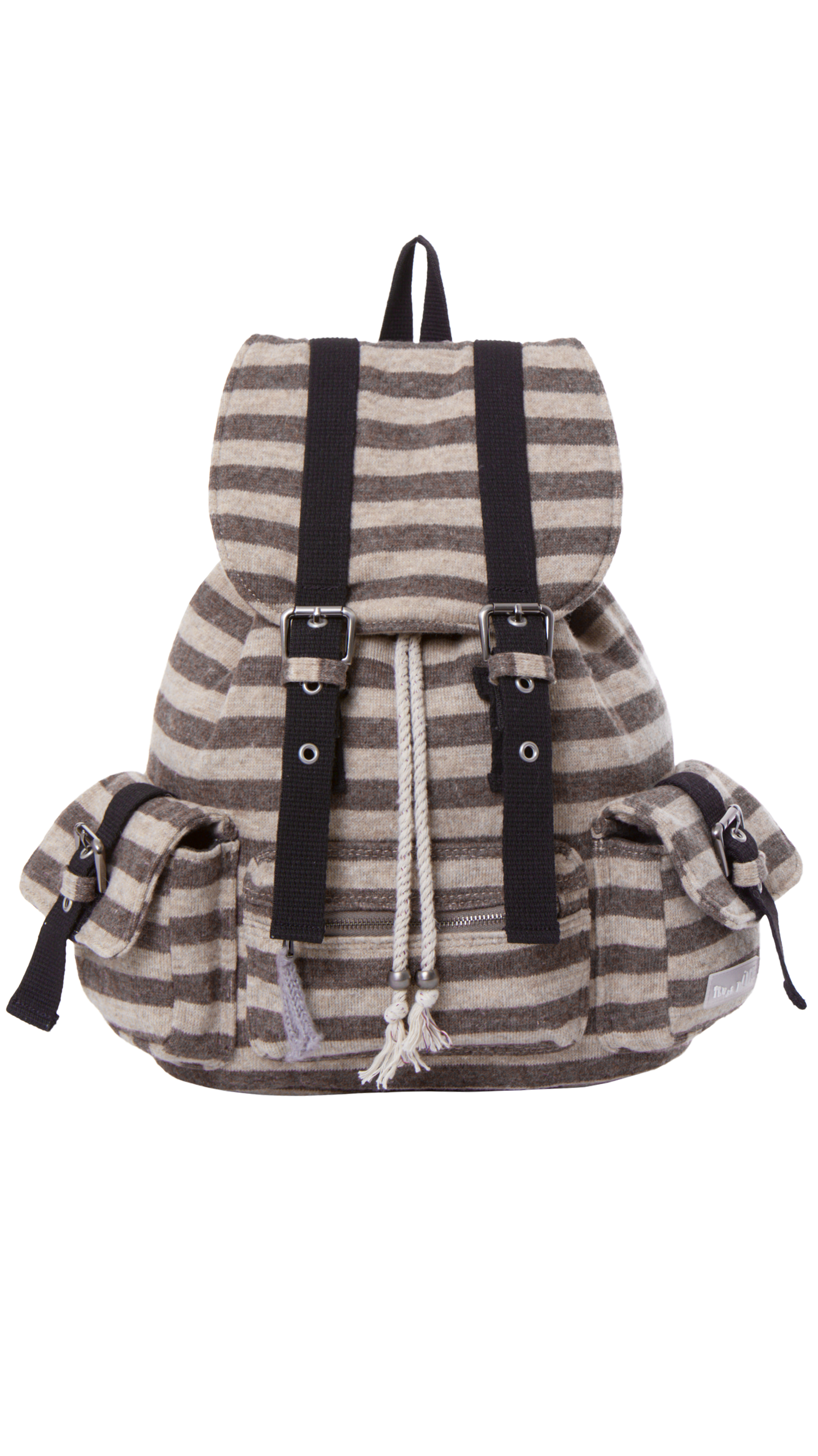 Wool stripe backpack_brown Wool stripe backpack_brown