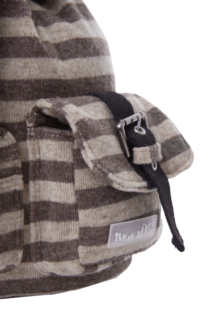 Wool stripe backpack_brown