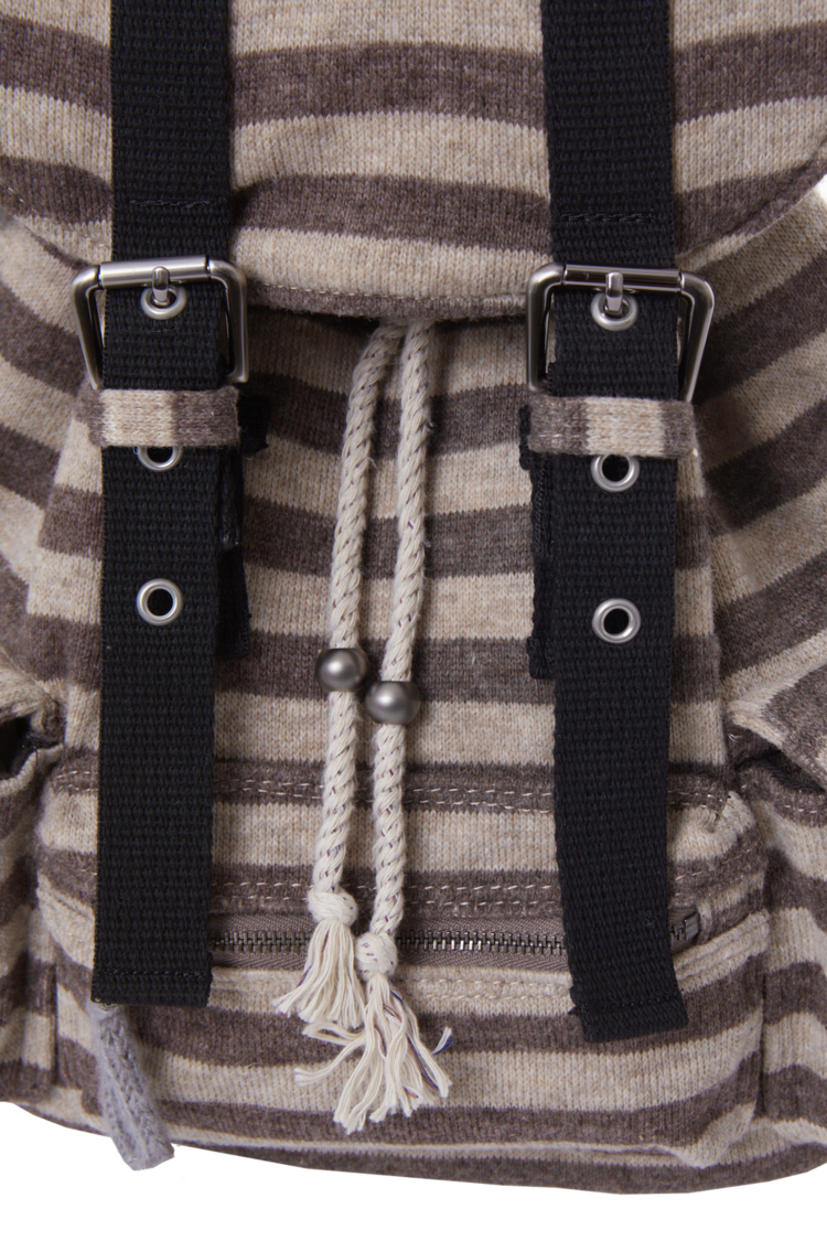 Wool stripe backpack_brown