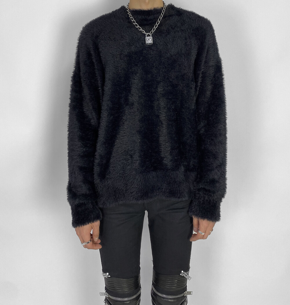 JACQLINE FUR KNIT / BLACK - トップス