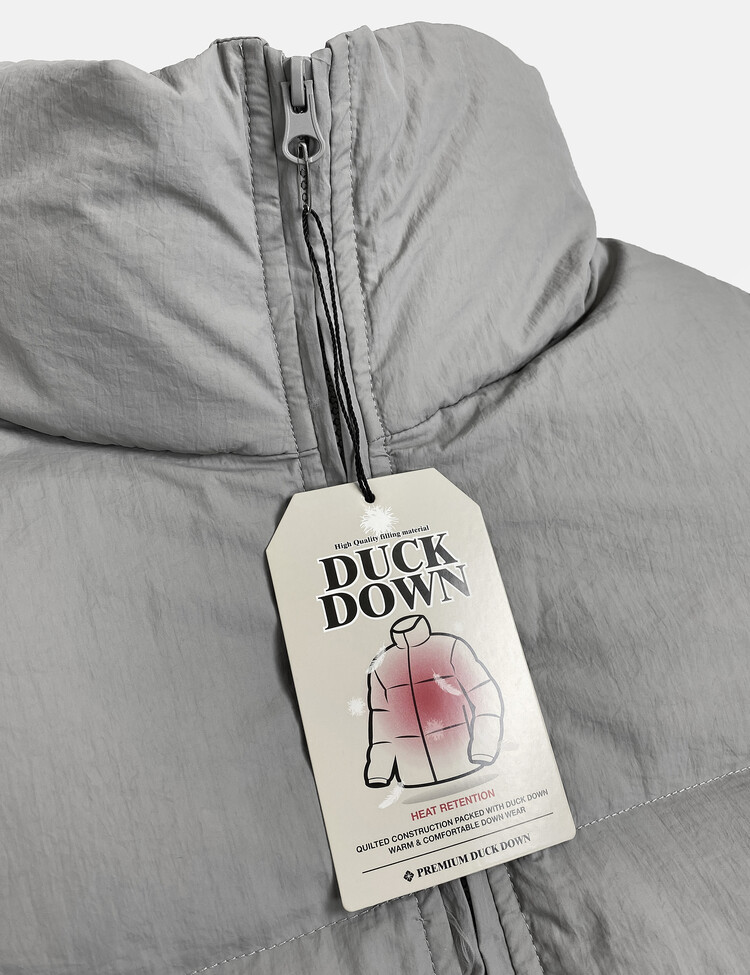 Duck down Short puffer padding gray