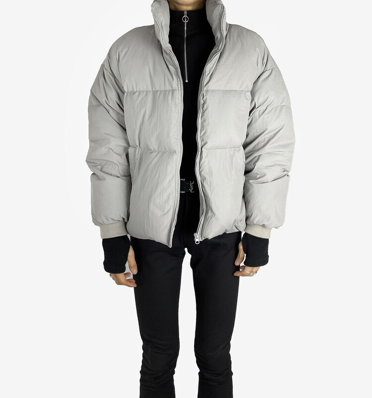 【KOOLOSET】Duck Down Short Puffer Padding Duck down Short puffer padding gray
