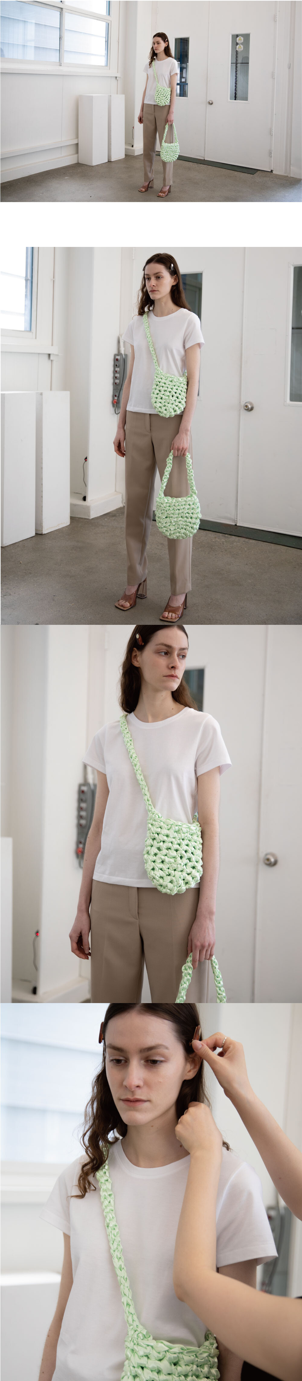 CROSS SHINE KNIT BAG (MELON)