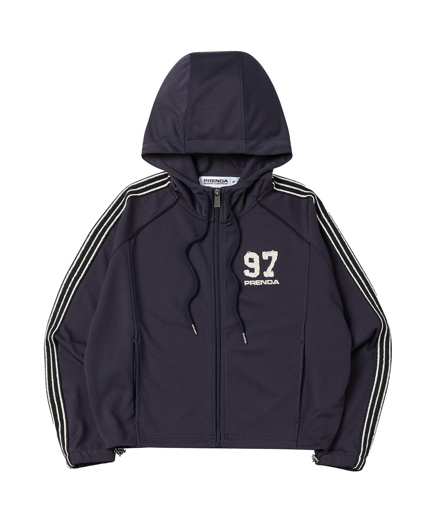 【PRENDA】JACQUARD TAPE RAGLAN ZIP-UP JACKET/追跡付 JACQUARD TAPE RAGLAN ZIP-UP JACKET NAVY