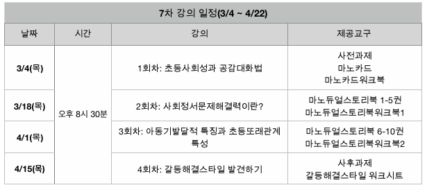 애터미·공동모금회 미혼모 지원사업 <아이의 초등학교 적응과 또래관계를 도와주는 엄마워크샵 7차 모집>