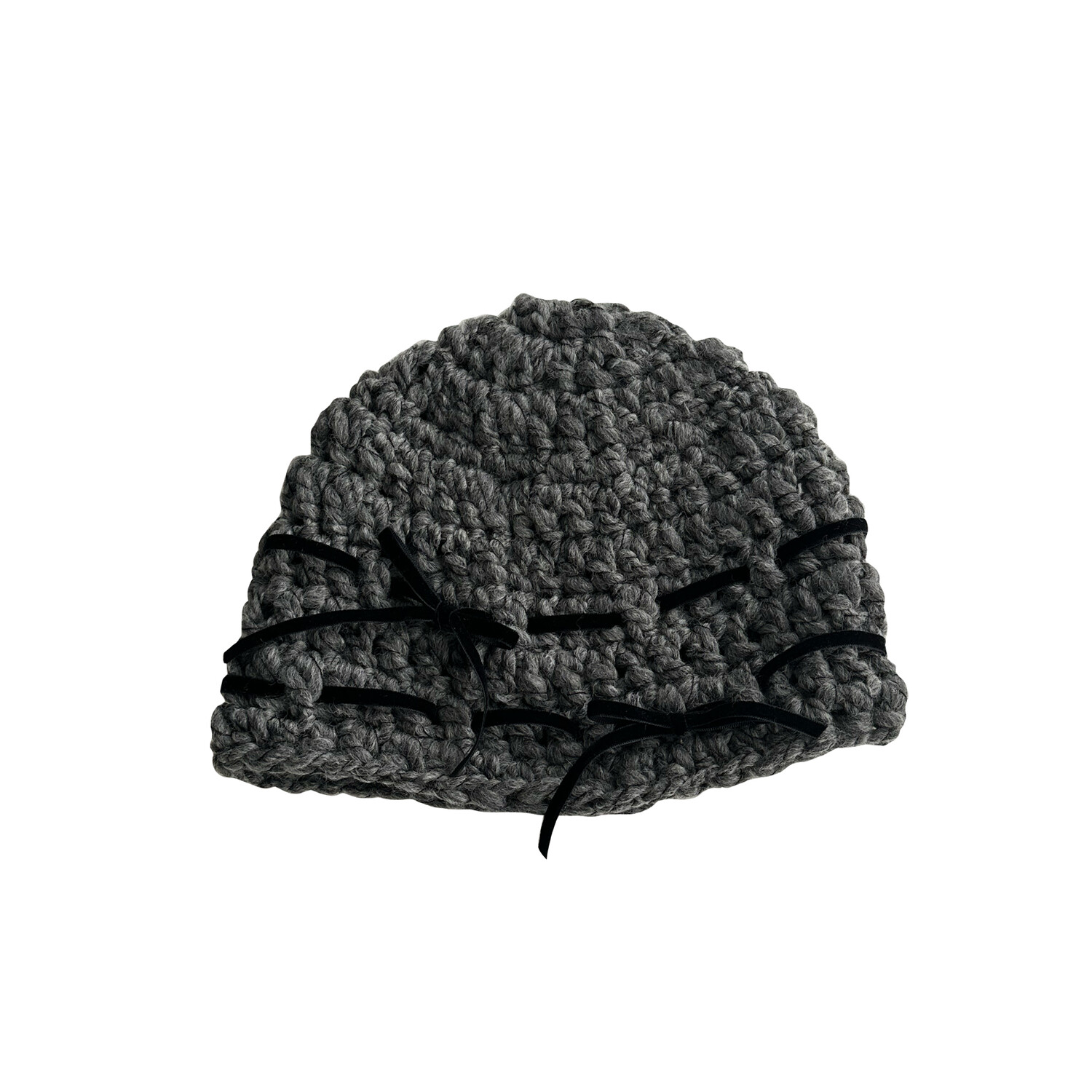 Short Ribbon beanie grey