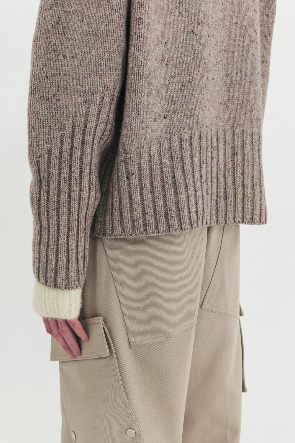[RESTOCK] MODIFIED WOOL KNIT SWEATER - MELNANGE TAUPE