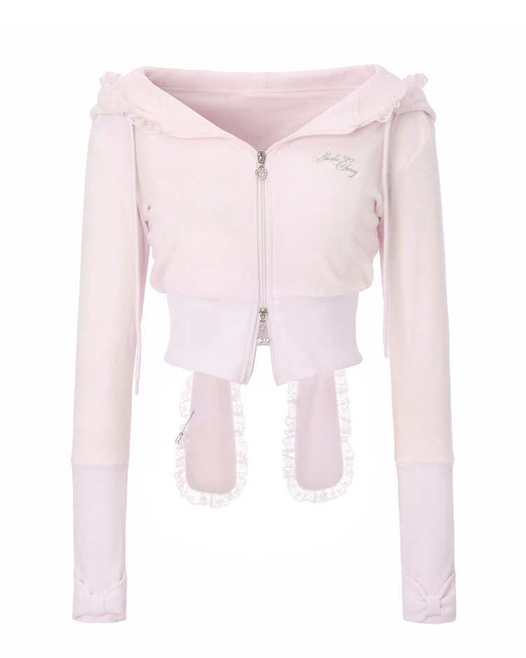 トップス shushucherry Bunny hood 2-way zip-up Bunny hood 2-way zip-up