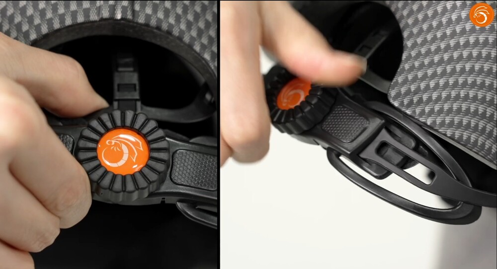 디테일한 사이즈 조정, 상하 조절기 더 섬세한 사이즈 조정이 가능한 리벨르 헬멧은 상하 조절기로 머리 크기에 상관없이 모두 착용하실 수 있으며 뒤 짱구인 분들도 편안하게 조절하여 사용하실 수 있습니다.