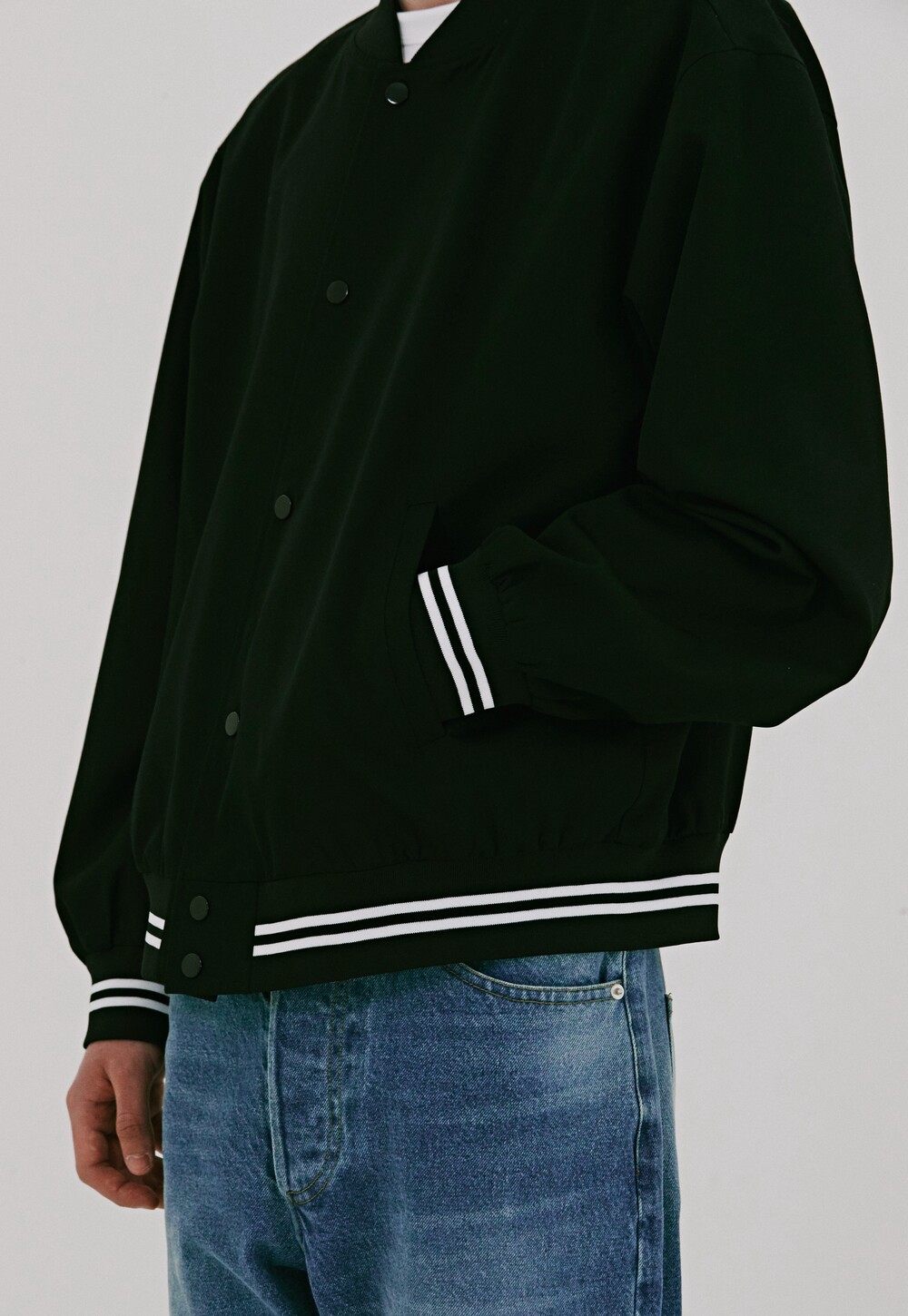 Wool Varsity Jacket Black