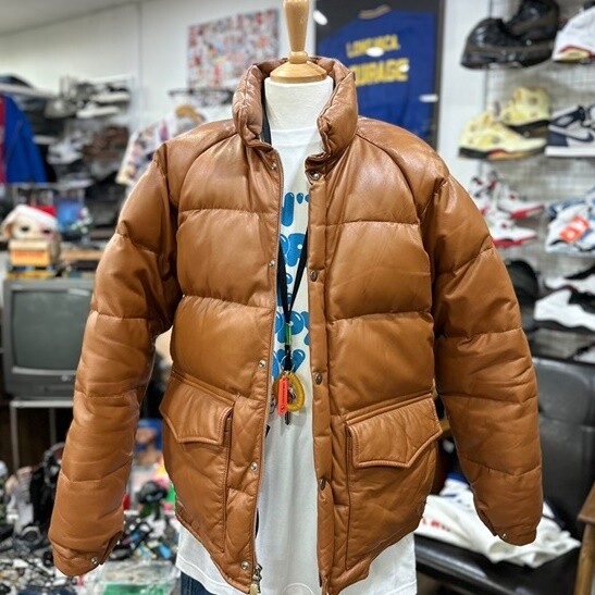 Bape leather store down jacket