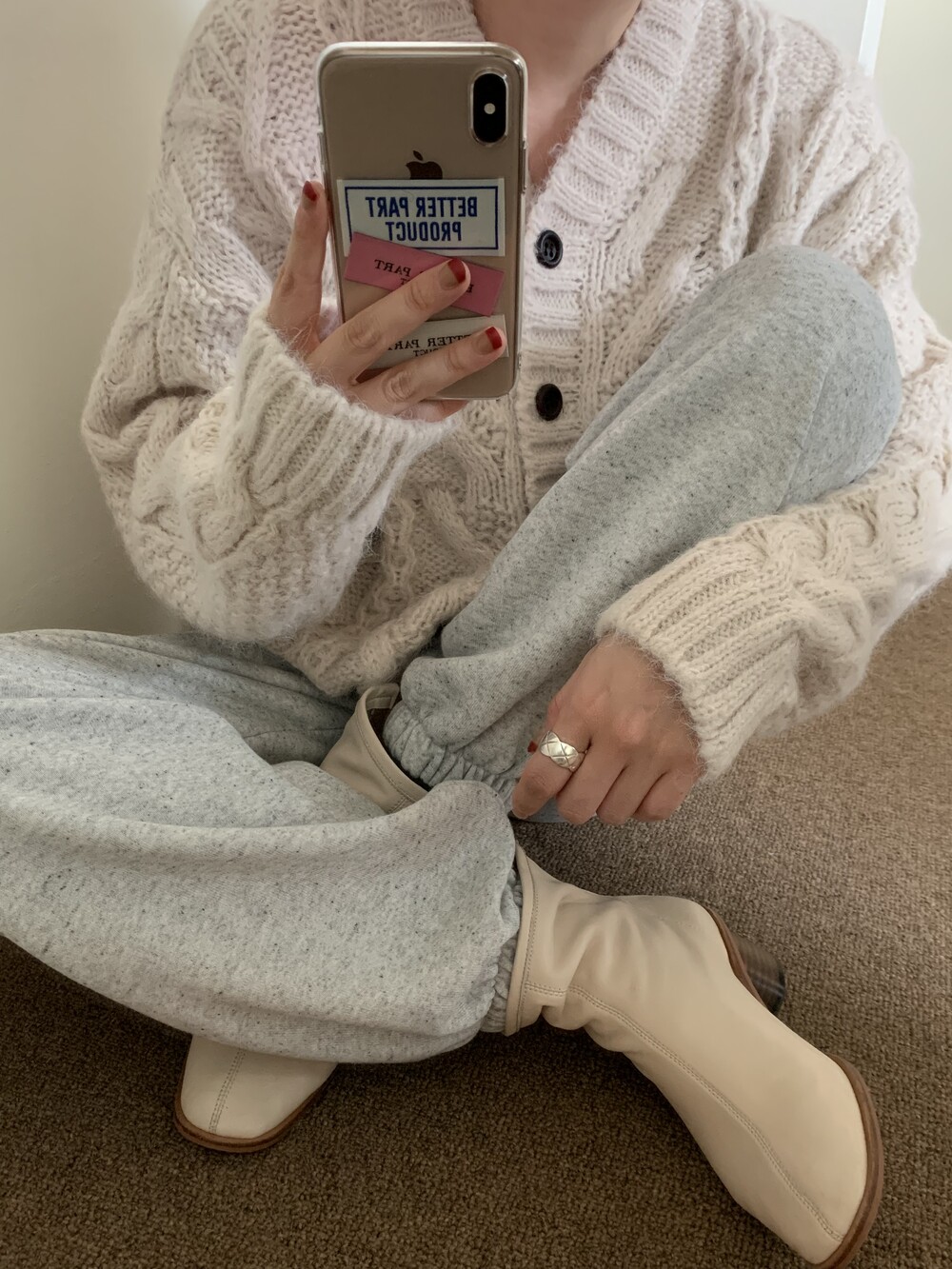 cookie jogger pt (white melange)(기모)