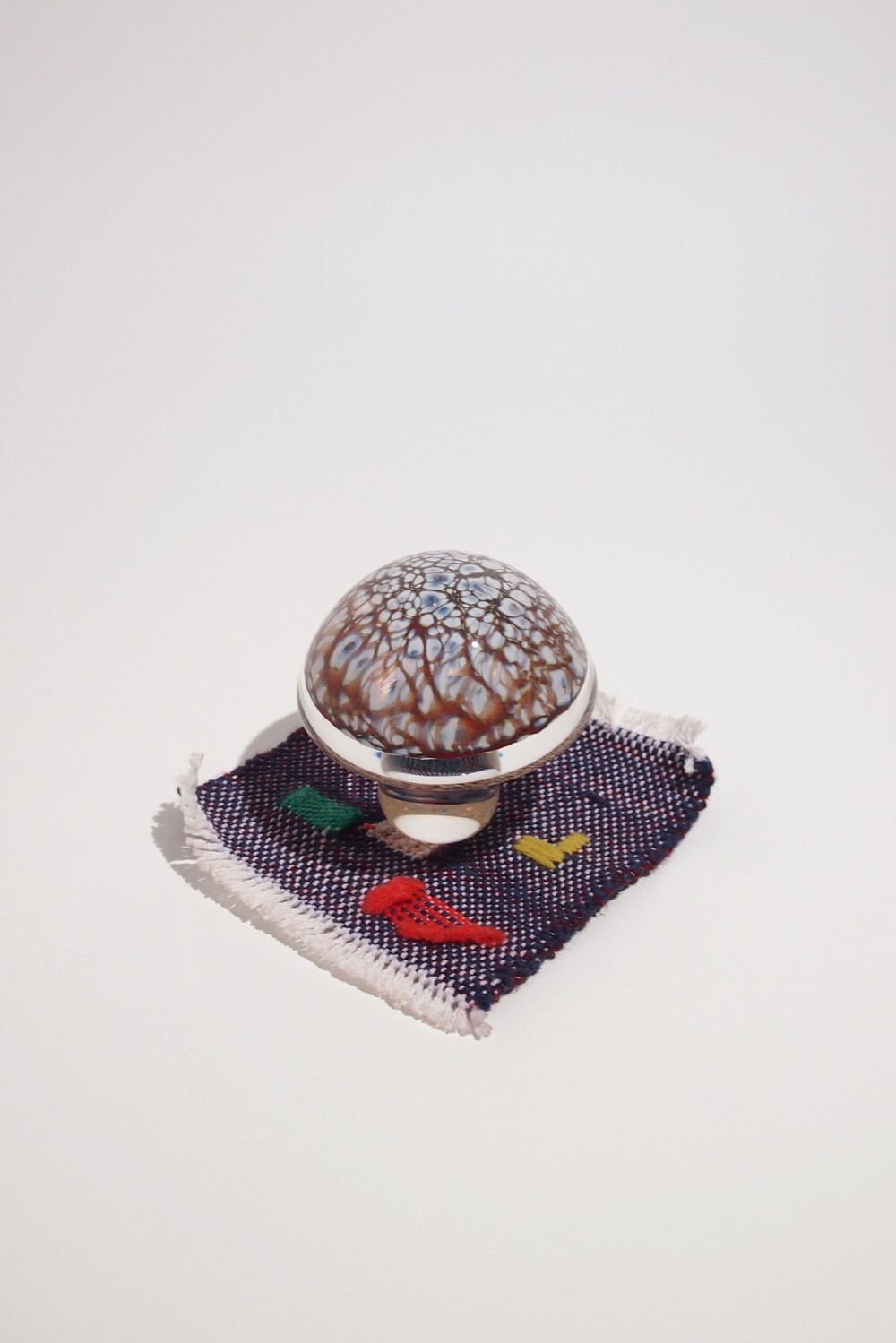 80s Vintage Selkirk Glass Mushroom Paperweight