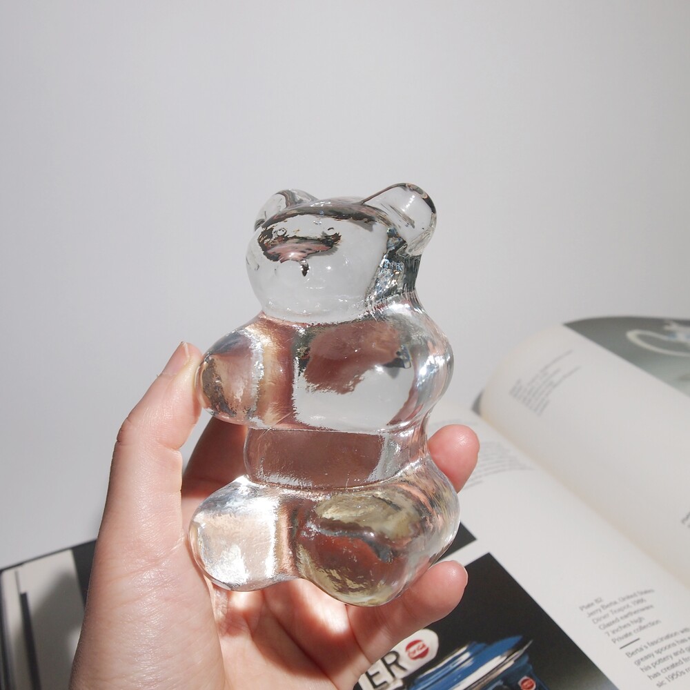 80s Vintage Glass Gummy Bear Paperweight