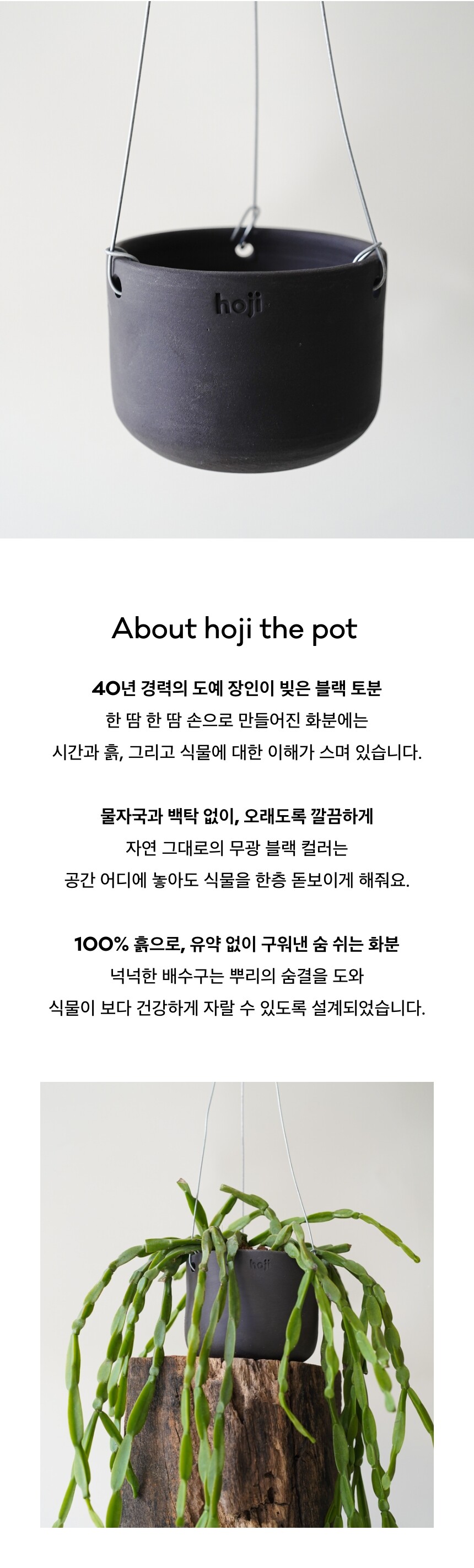 호지더팟 행잉토분 걸이분 블랙토분