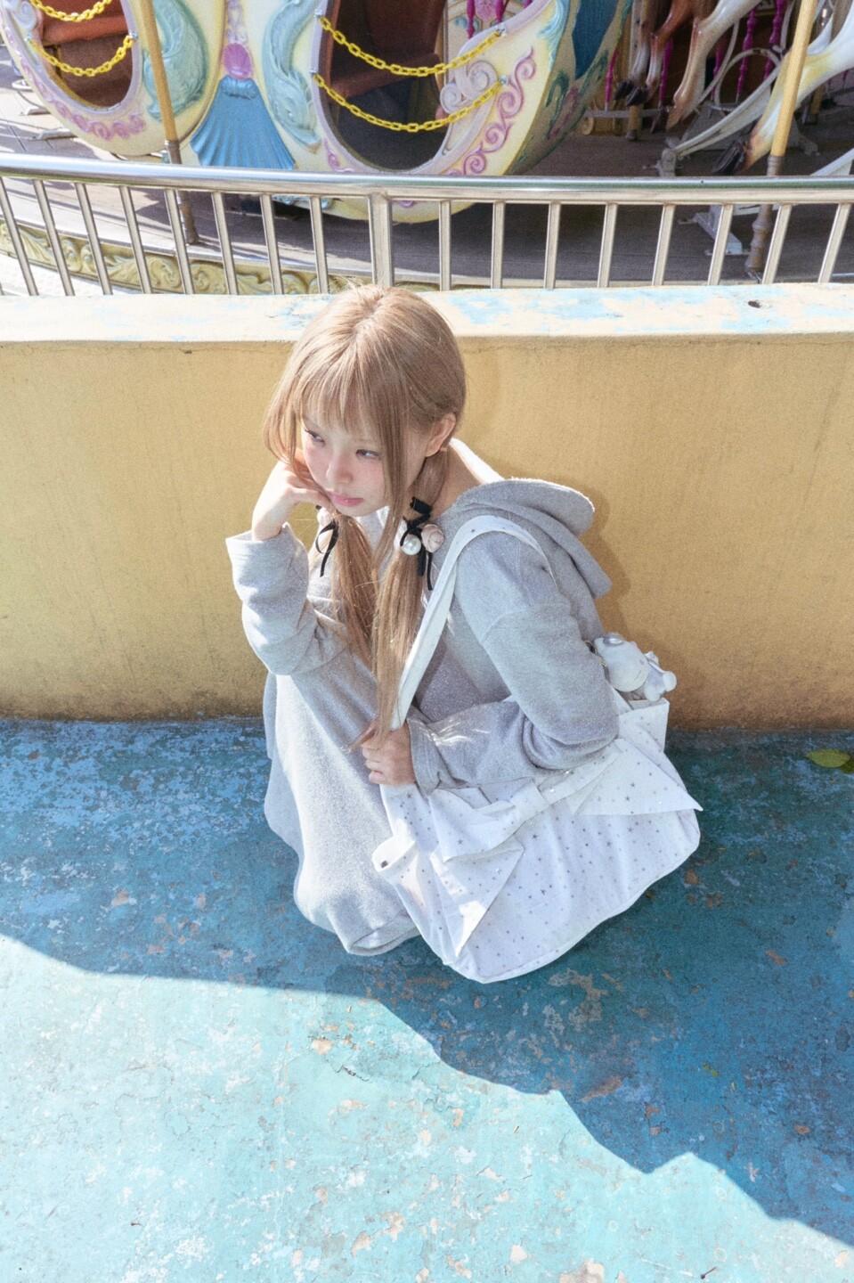 ★PINCUNOMARU★Ribbon bag (twinkle white)★正規品/韓国送料込 3rd]Ribbon bag (twinkle white)