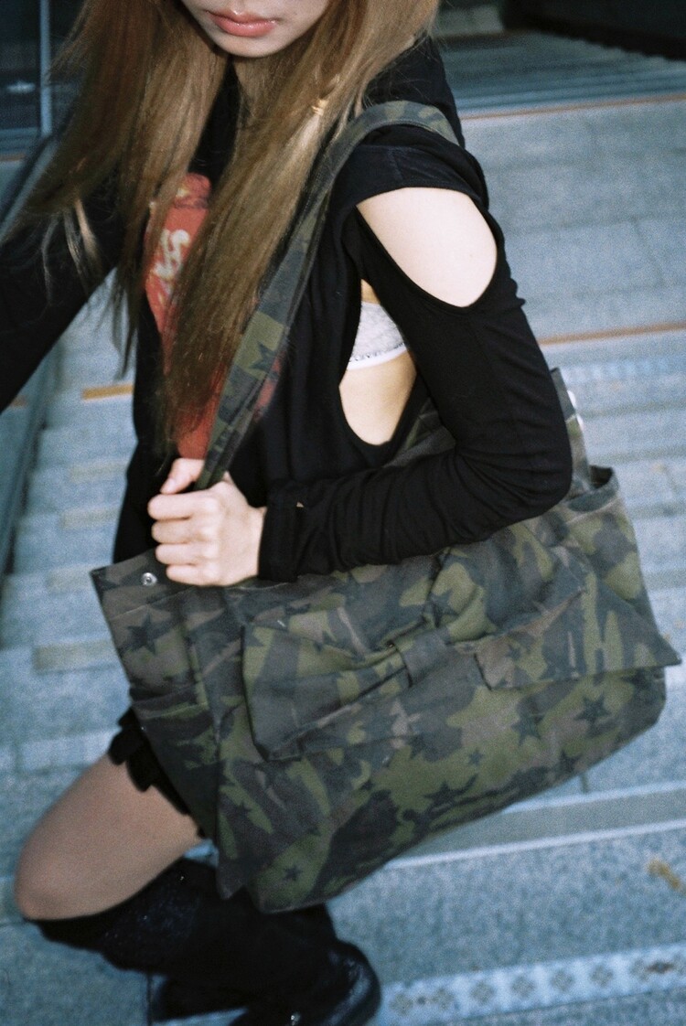 ★PINCUNOMARU★Ribbon bag (star camo)★正規品/韓国送料込 4th]Ribbon bag (star camo)