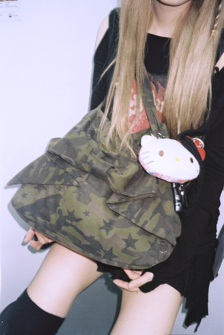 ★PINCUNOMARU★Ribbon bag (star camo)★正規品/韓国送料込 4th]Ribbon bag (star camo)