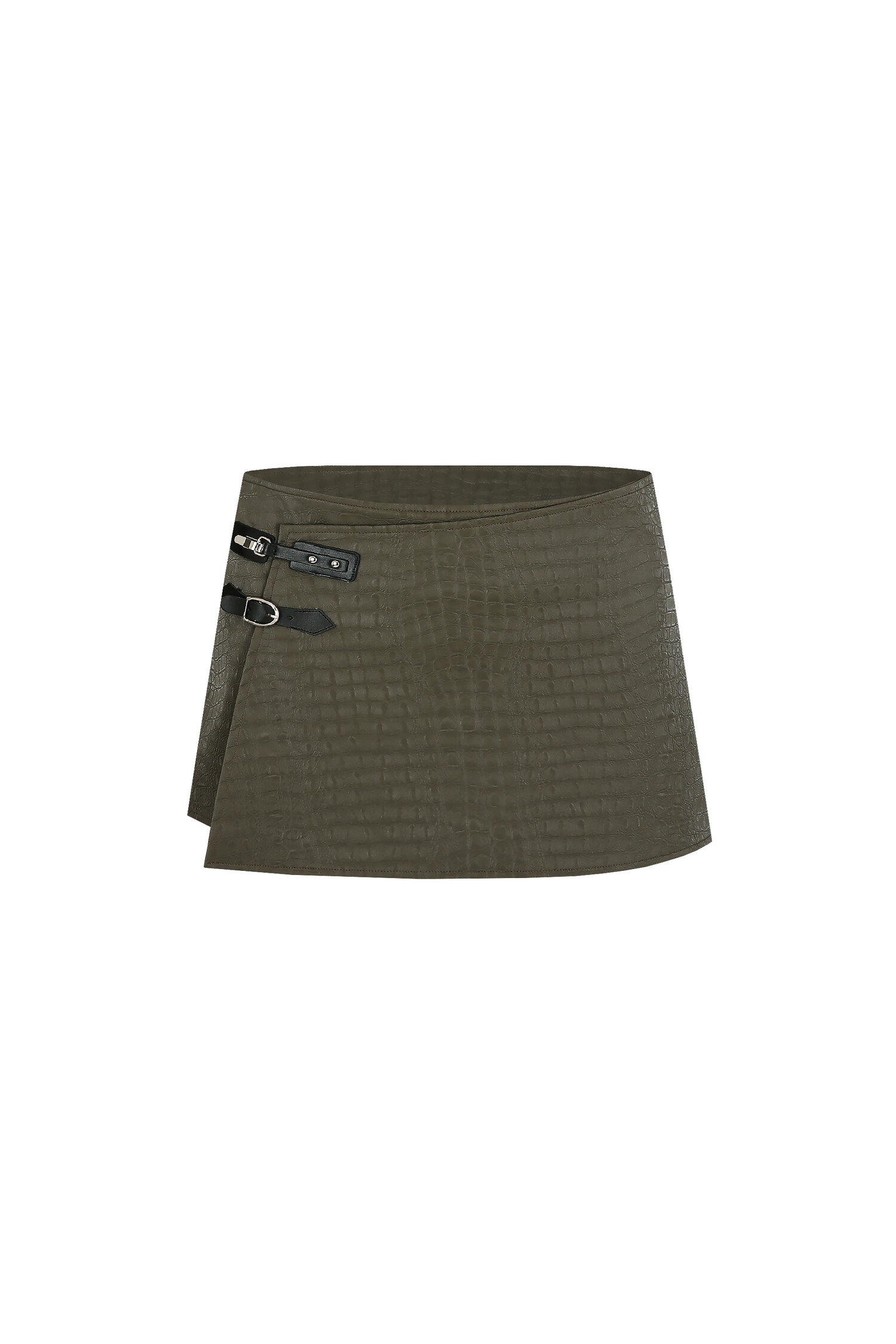 【KASHIKO】Faux Alligator Wrap Skirt GRAY Faux Alligator Wrap Skirt GRAY