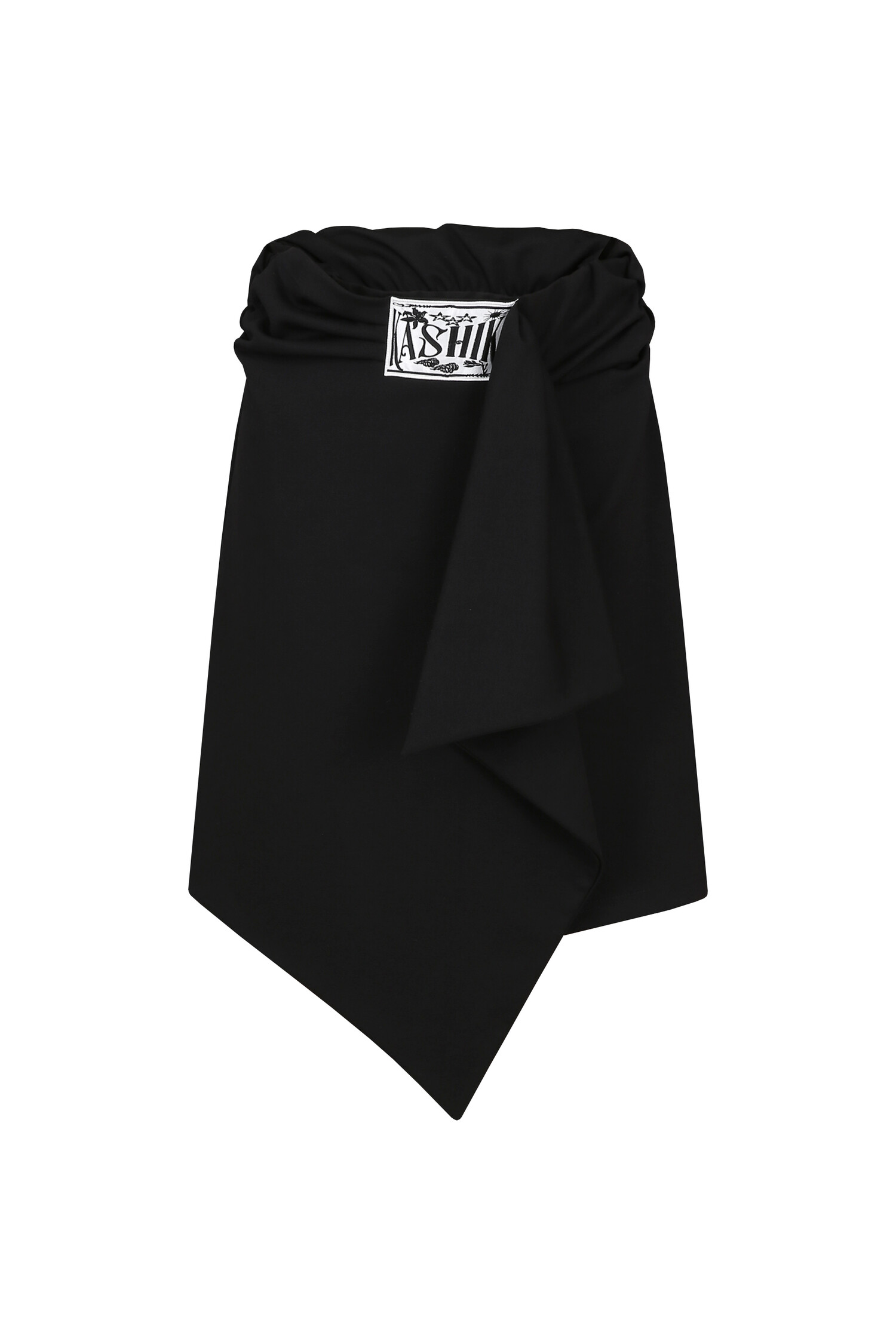 Embroied Patch Draped Wrap Skirt