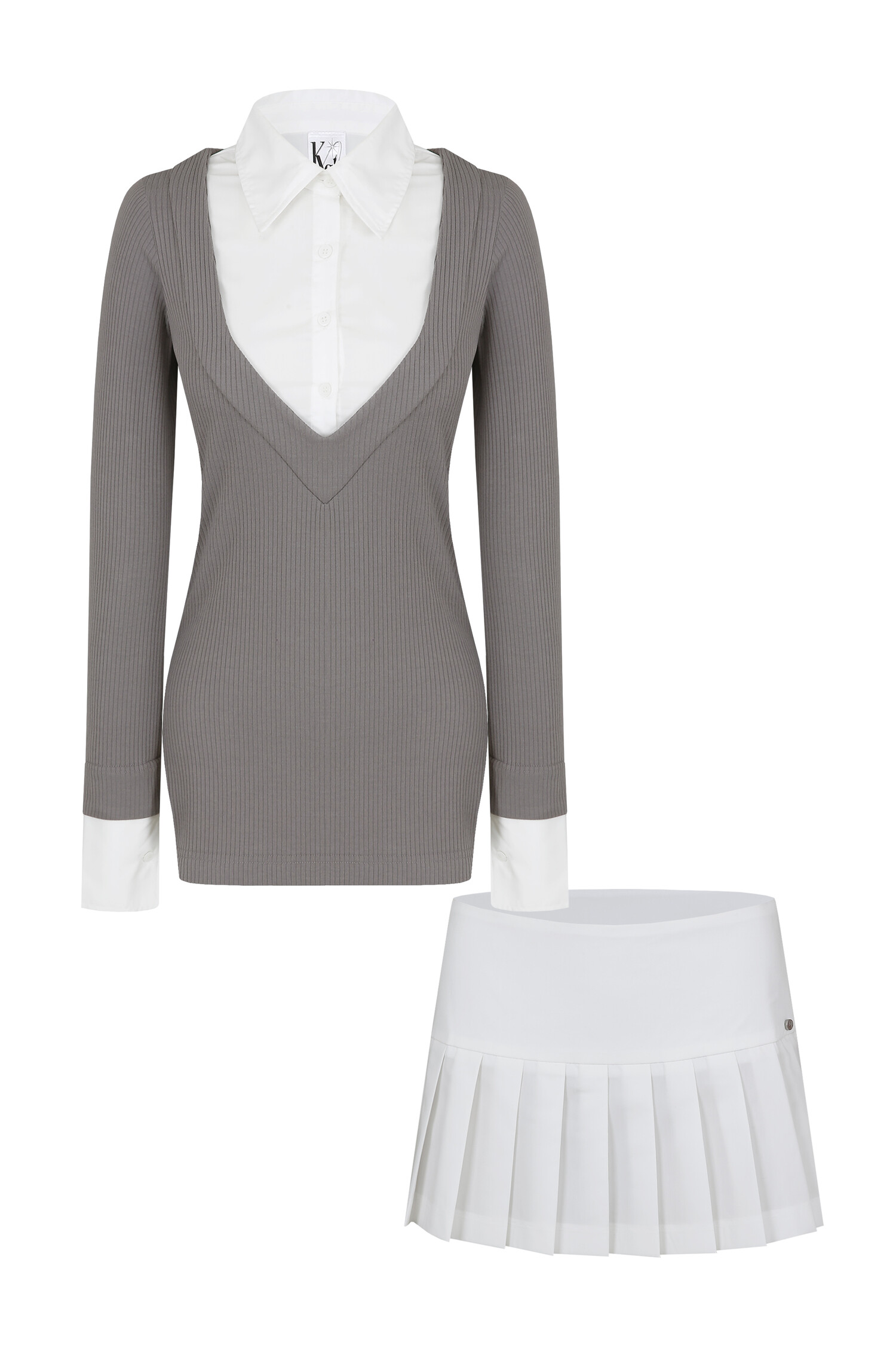 Kashiko☆Shirts Layered Knit Skirt Set KASHIKO – Lines Up