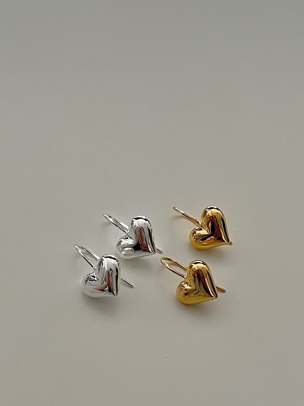 925 silver heart hook earring