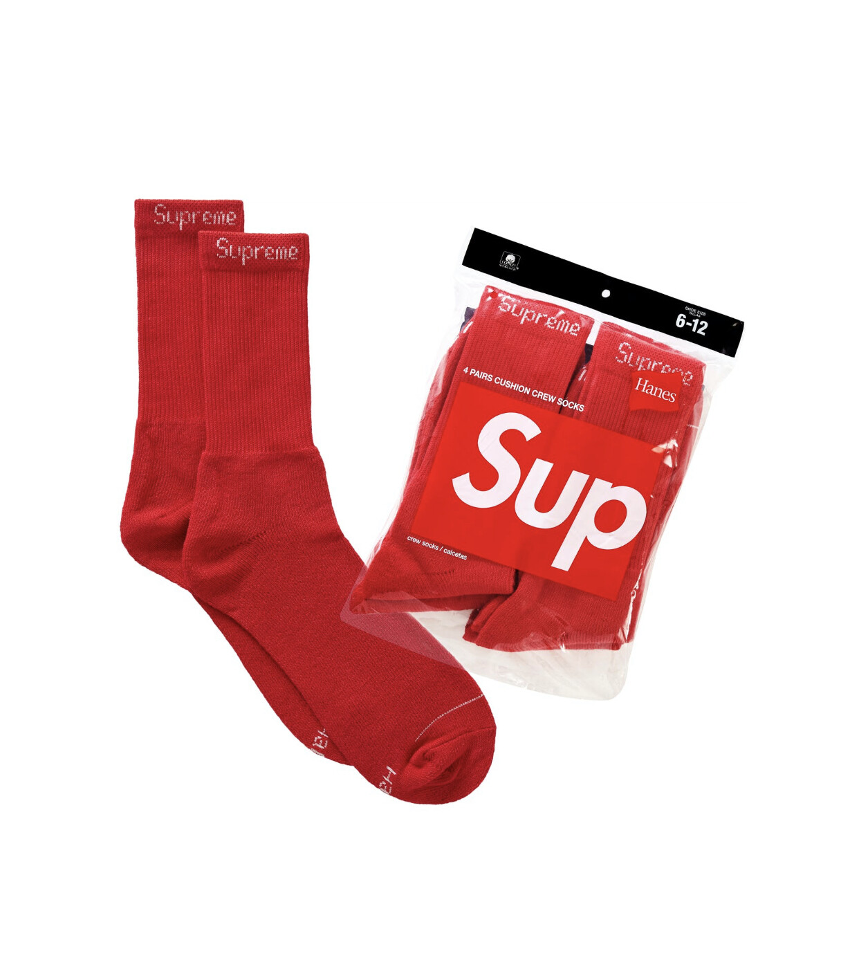 Supreme Hanes Crew Socks 白黒各1足 - その他