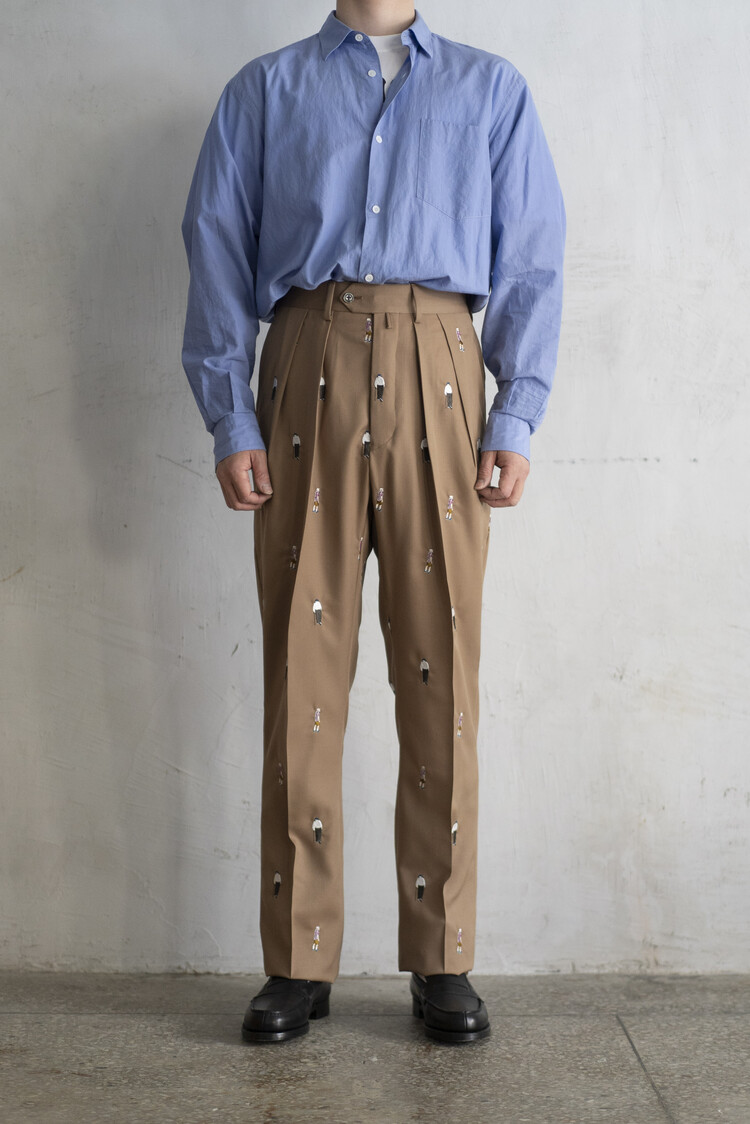 スラックスNEAT WOOL GABARDINE BELTLESS M - seutreinamento.com.br