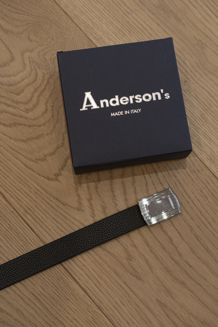 Anderson's For NEAT HOUSE GI BELT 25mm (BLACK GRAIN LEATHER)