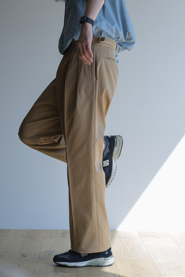 16S Coma Chino Cloth Wide Type II Pants (Camel)