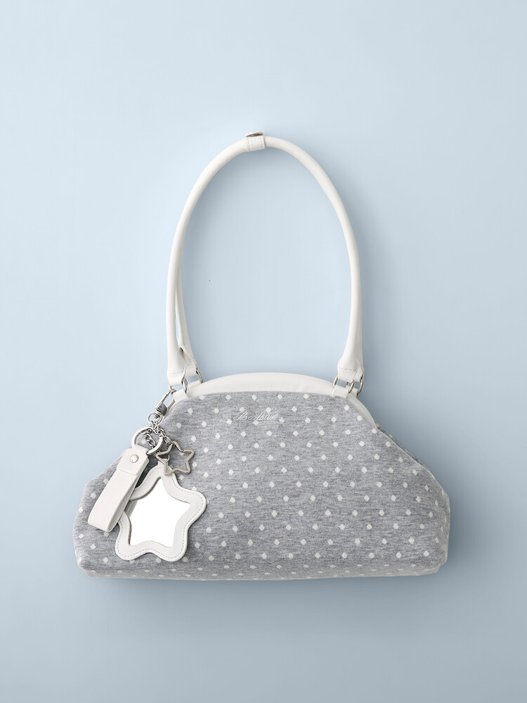 ●Bad Blue● Dot Cozy Dumpling Bag (Gray) Dot Cozy Dumpling Bag Gray