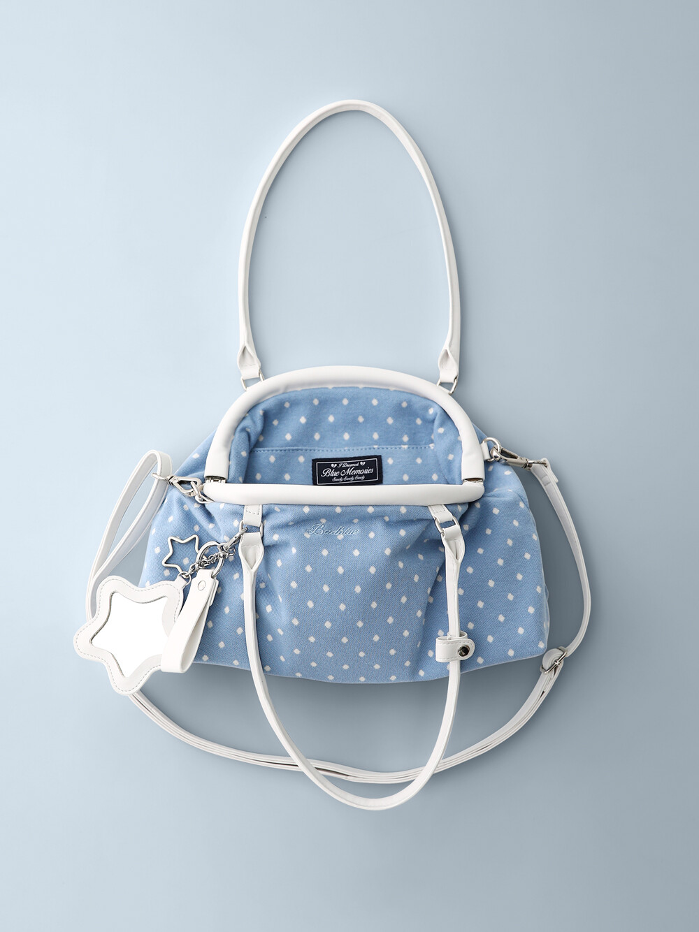 Dot Cozy Dumpling Bag Skyblue