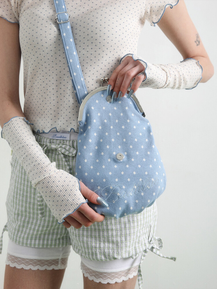 ●Bad Blue● Dot Cozy Dumpling Bag (Skyblue) Dot Cozy Bao Bag Skyblue