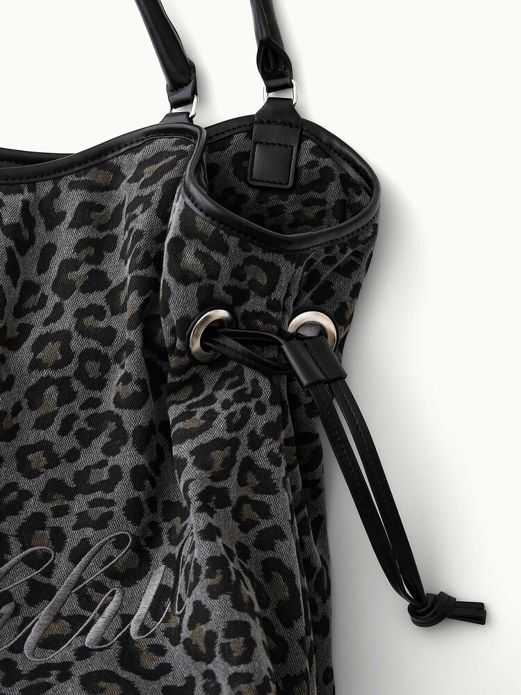 Leopard Dimsum Bag Charcoal