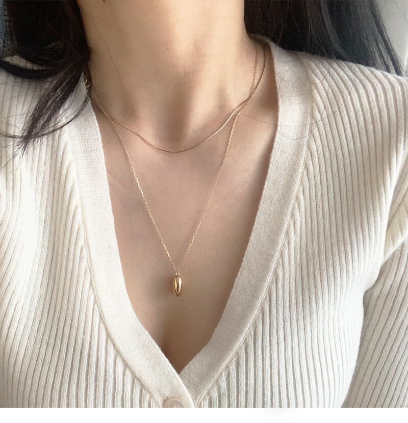 14k gold oval necklace