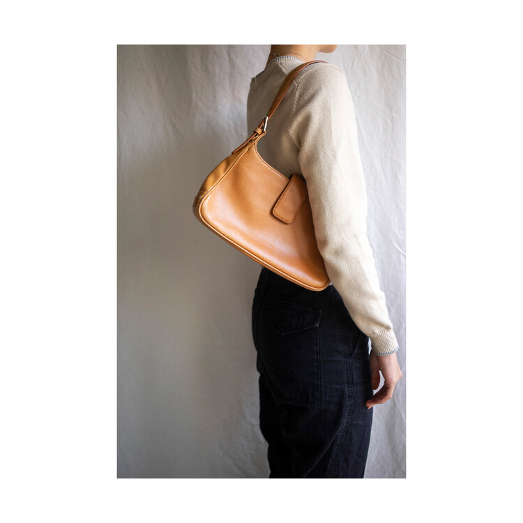old COACH - 7789 One Shoulder Tote Bag (Camel, Leather)