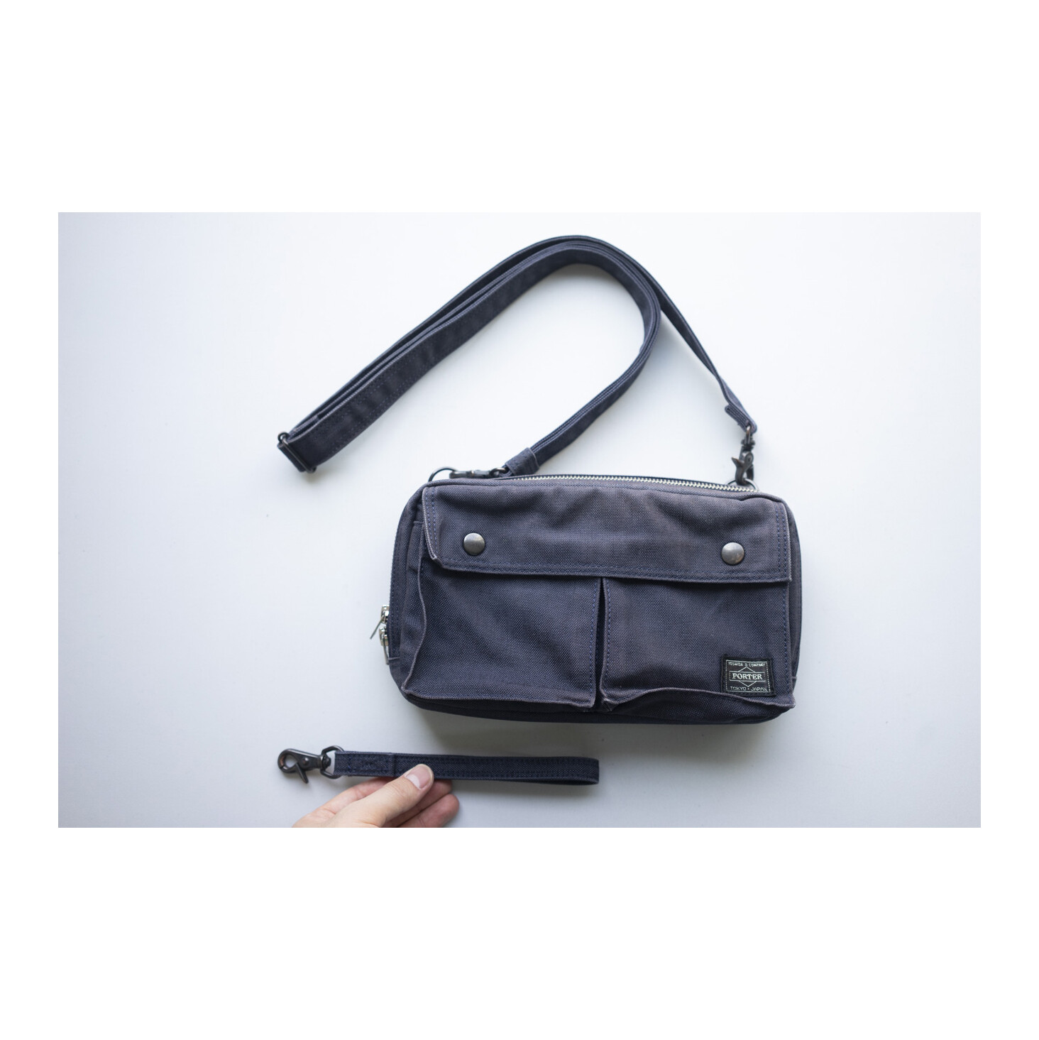 PORTER SMOKY - 2WAY SHOULDER BAG (Washed Navy)